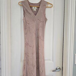 100% Silk Dress "ICE" Sleeveless Dress with over blouse, size 10